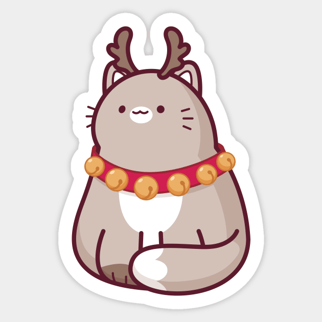 Reindeer Cat Sticker by Everything A Cat